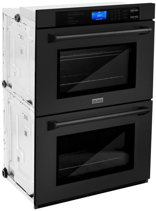 Kitchen Package with Black Stainless Steel Refrigeration, 30" Rangetop, 30" Range Hood and 30" Double Wall Oven-2