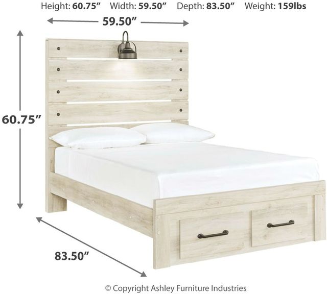 Signature Design by Ashley® Cambeck Whitewash Queen Panel Bed with 2 Storage Drawers 14