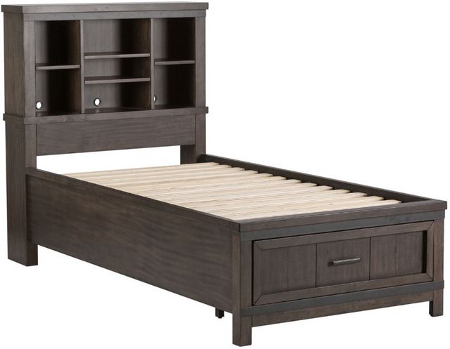 Liberty Thornwood Hills Rock Beaten Gray Twin Bookcase Youth Bed 1