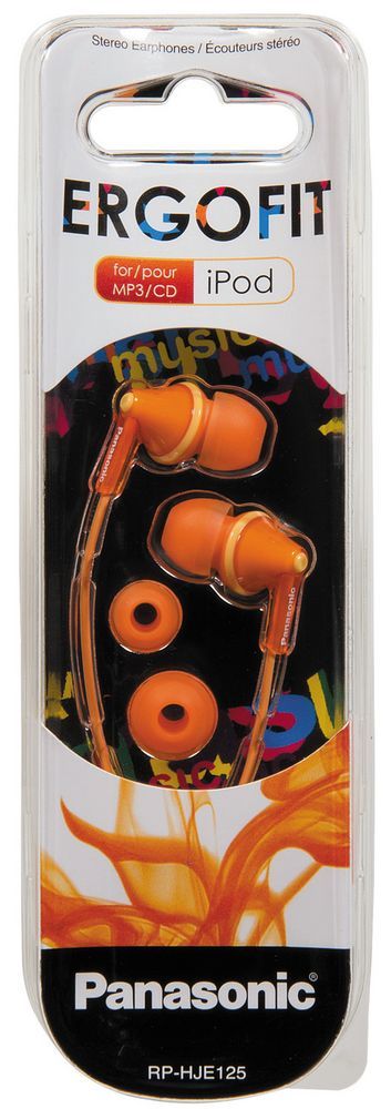 Panasonic® ErgoFit Orange In-Ear Earbud Headphones 1