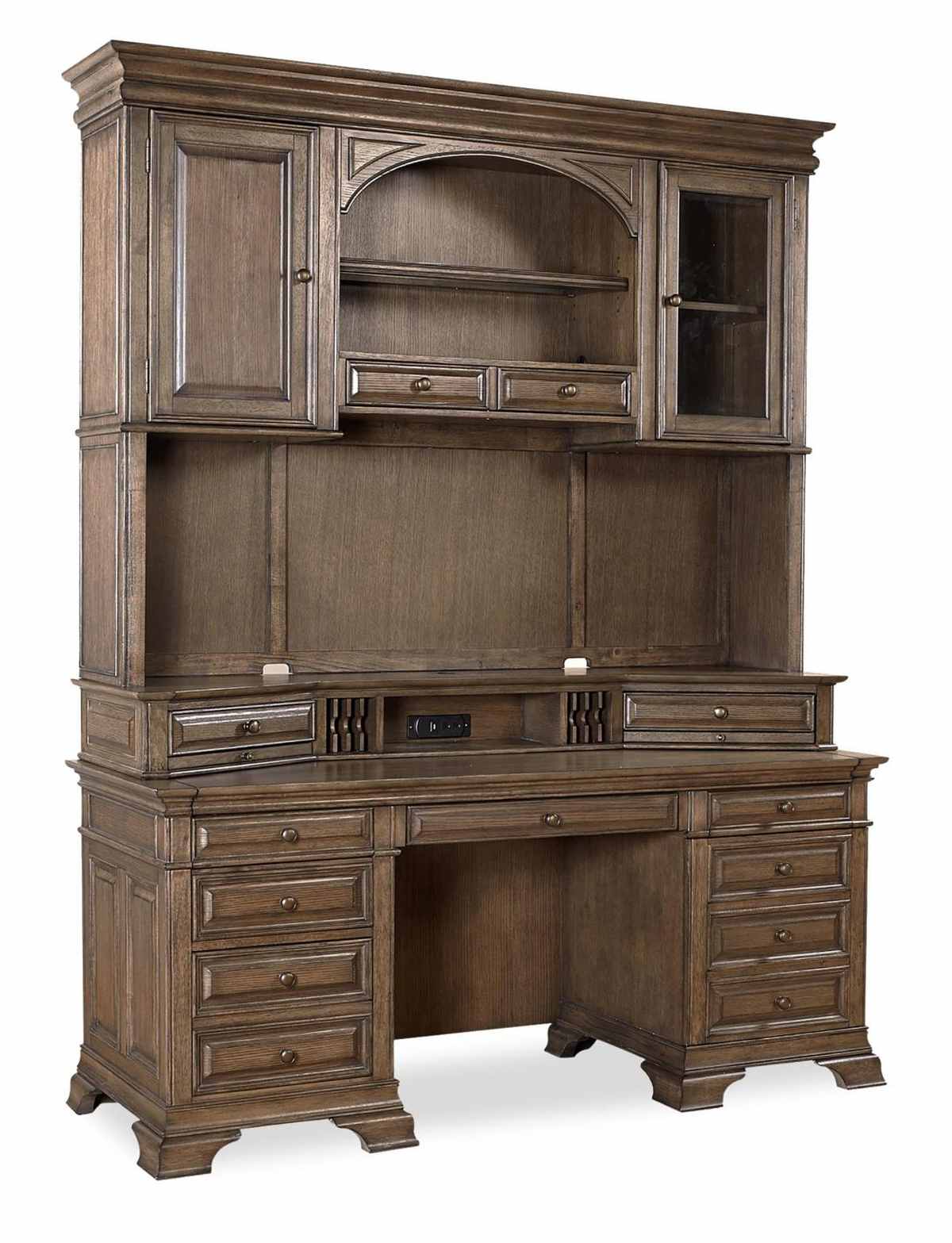 Aspenhome® Arcadia Truffle 72" Credenza Desk with Hutch