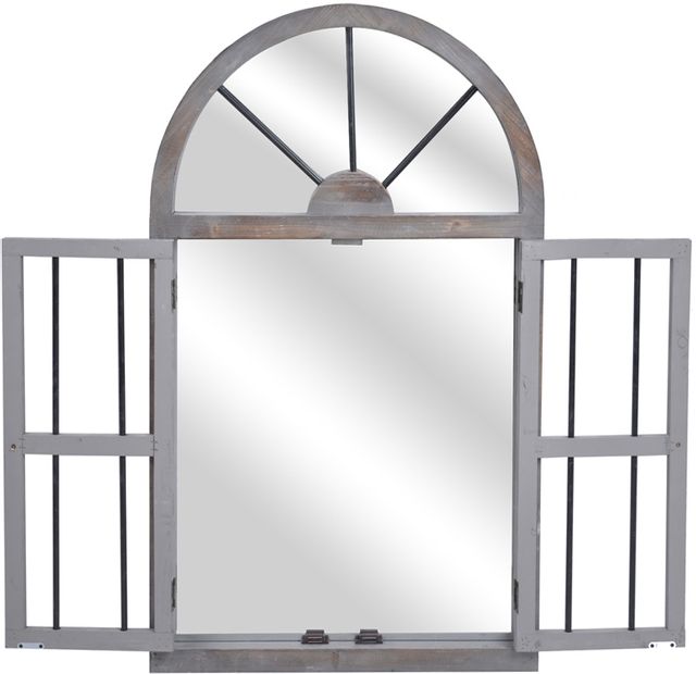 Crestview Collection Modern Reflection Brown Wall Mirror-2