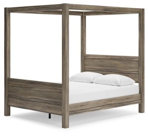 Signature Design by Ashley® Shallifer Brown Queen Canopy Bed-2
