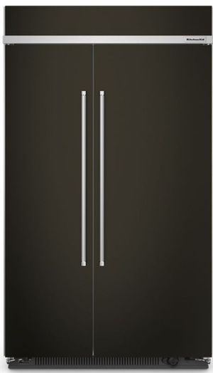 KitchenAid® 48 in. 30 Cu. Ft. PrintShield™ Finish Black Stainless Steel Built In Counter Depth Side-by-Side Refrigerator