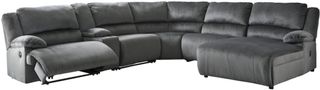 Signature Design by Ashley® Clonmel 6-Piece Charcoal Reclining Sectional with Chaise