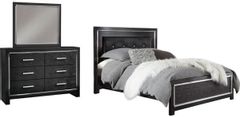 Signature Design by Ashley® Kaydell 2-Piece Black Queen Upholstered Panel Bed Set