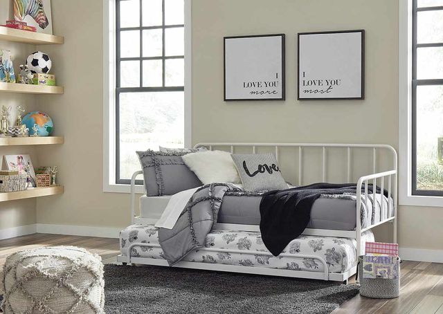 Signature Design by Ashley® Trentlore White Twin Metal Day Bed with Trundle-2