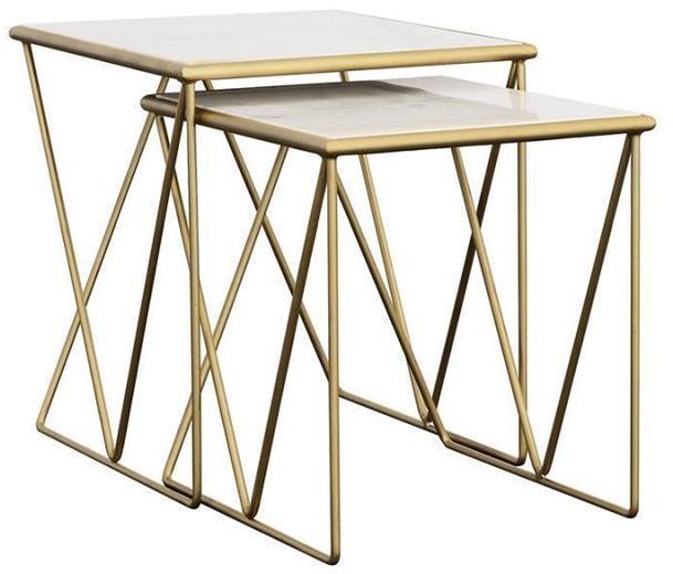 Coaster® Modern Marble/Gold Nesting Table Set