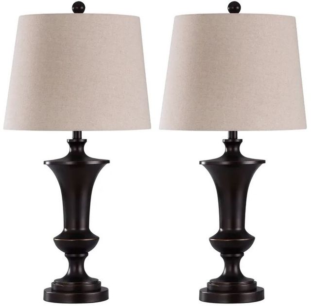 Stylecraft 2-Piece Black/Bronze Table Lamp Set | Webster Furniture ...