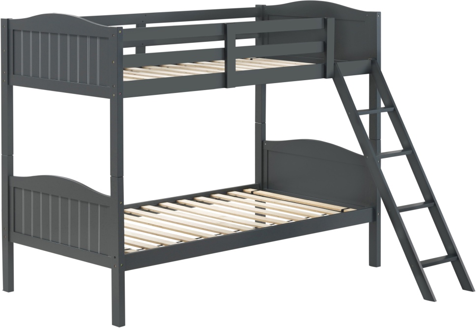 Coaster Arlo Grey Twin Twin Bunk Bed Pearls Furniture