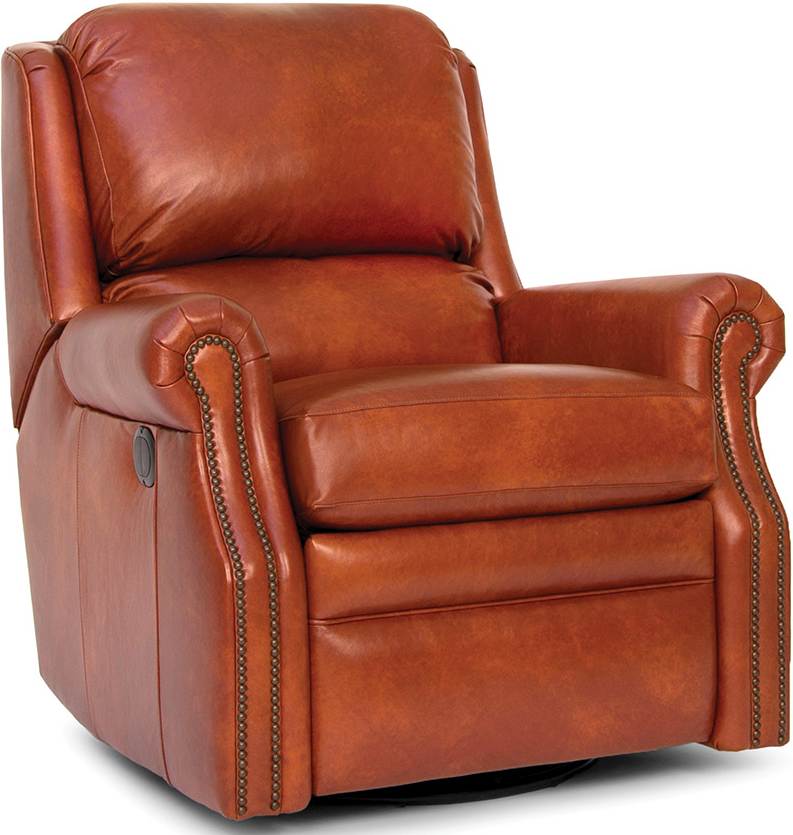 brown leather glider chair