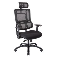 Office Star Ergonomic Big & Tall Mesh Back Office Chair with Adjustable Headrest