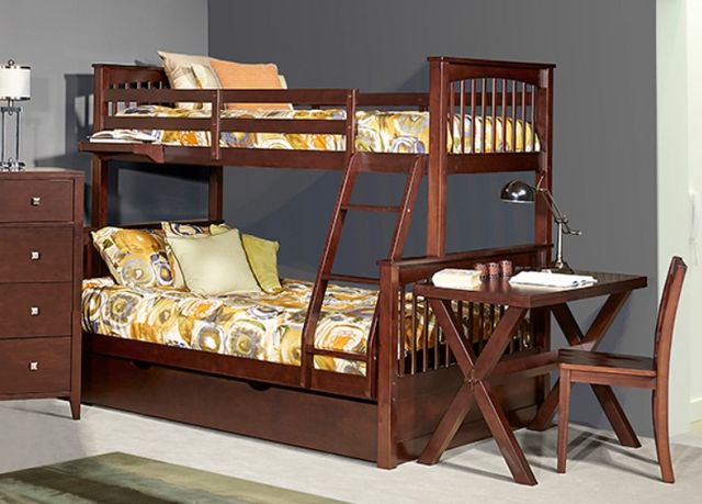 Hillsdale Furniture Pulse Chocolate Twin Over Full Bunk Bed with Trundle-2