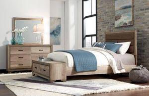 Liberty Sun Valley 3-Piece Sandstone Upholstered Queen Storage Bed Set