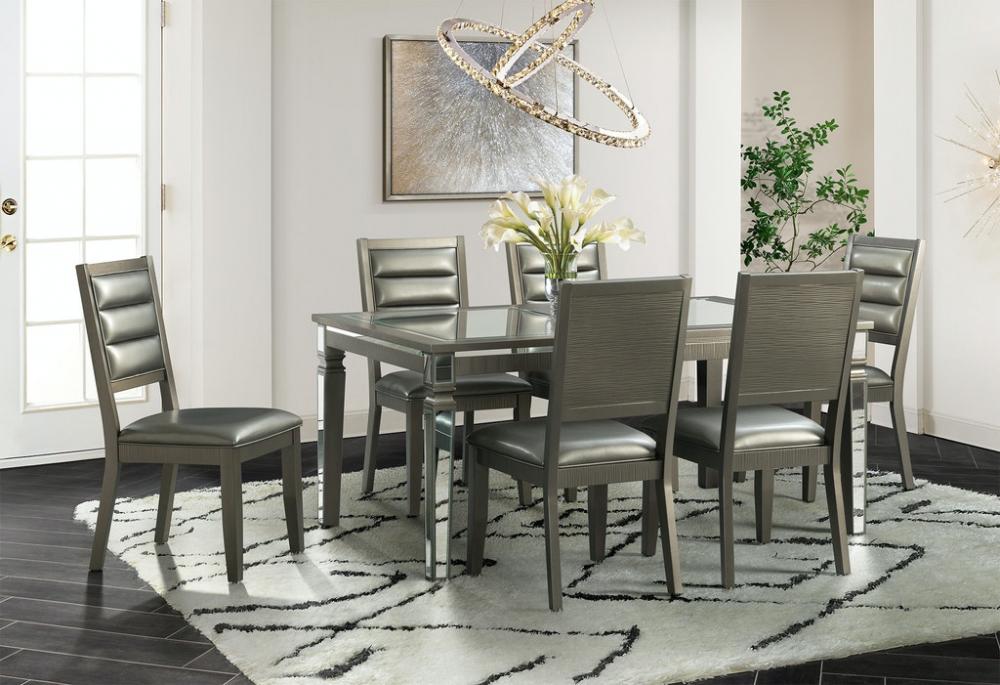 Elements 14.5 Mirror Dining Table & 6 Side Chairs