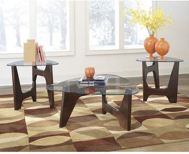 Signature Design by Ashley® Blanca 3-Piece Dark Brown Occasional Table Set  2