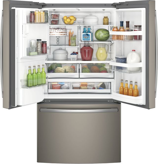 GE® 22.2 Cu. Ft. Slate Counter Depth French Door Refrigerator 2