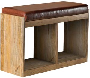 Coaster® Brown/Natural 2-Basket Upholstered Accent Bench