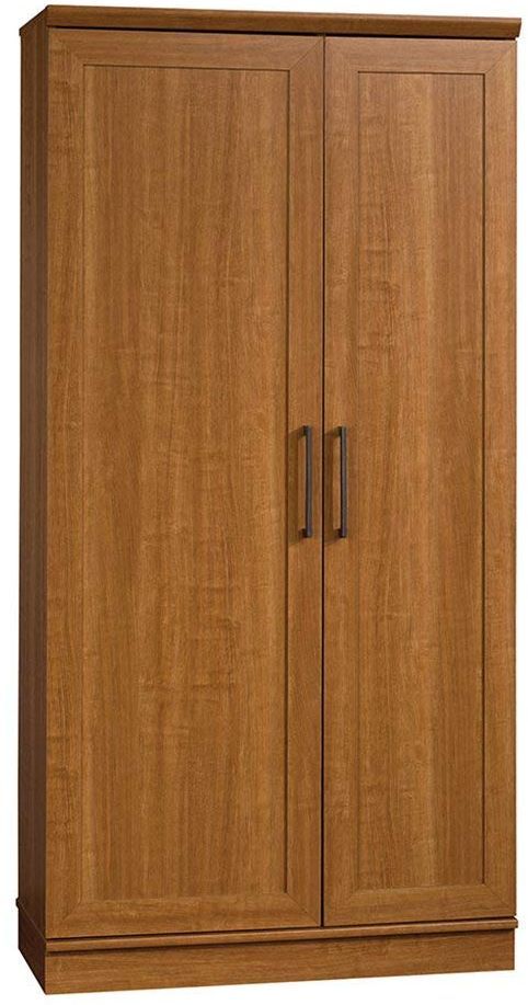 Sauder 2-Door Storage Cabinet With Adjustable Shelves, Oak Finish