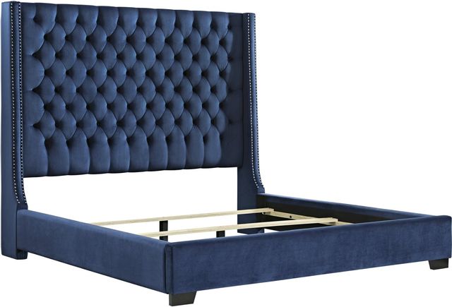 Signature Design by Ashley® Coralayne Blue Queen Upholstered Bed-1