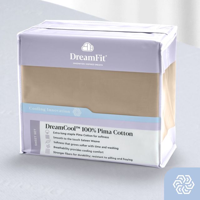 DreamFit® DreamCool™ Pima Cotton Taupe Queen Sheet Set 24
