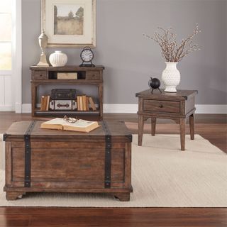 Liberty Furniture Aspen Skies 3-Piece Weathered Brown Table Set