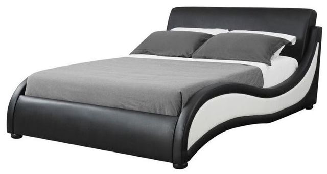 Coaster® Niguel Black and White Eastern King Upholstered Bed 0