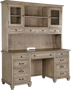 Magnussen Home® Lancaster 2-Piece Dovetail Grey Credenza and Hutch Set