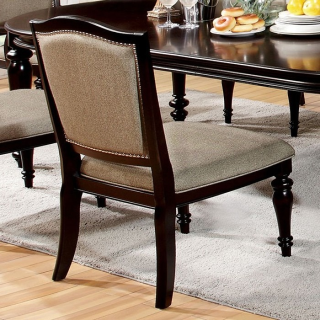 Furniture of America® Harrington 2-Piece Dark Walnut/Tan Side Chair Set