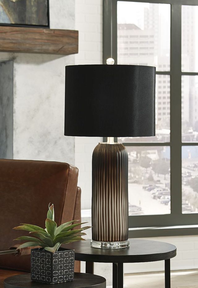 Signature Design by Ashley® Abaness Set of 2 Black Glass Table Lamps 3