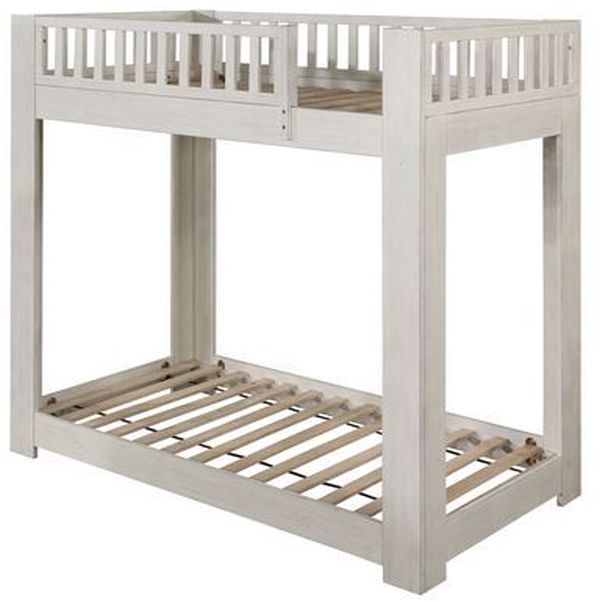 ACME Furniture Cedro Weathered White Bunk Bed | Lacks Furniture ...