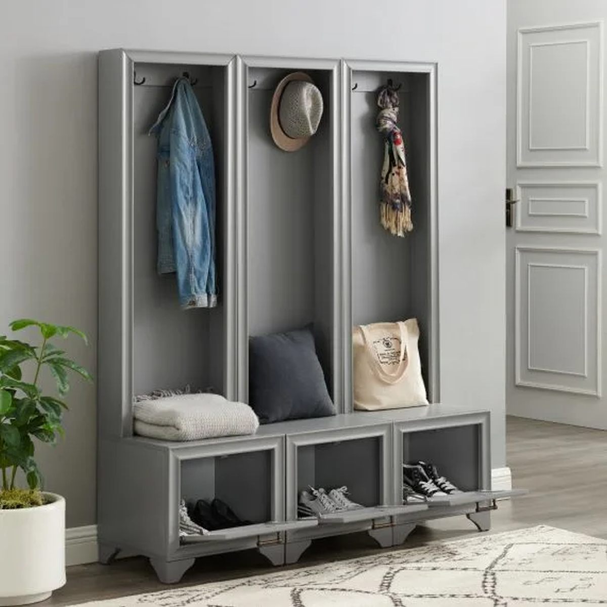 Crosley Furniture® Tara 3-Piece Distressed Gray Entryway Set | Big ...