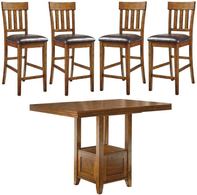 Signature Design by Ashley® Ralene 5pc Medium Brown Counter Height Table Set  plus 2 FREE STOOLS P45084979 | Big Sandy Superstore | Furniture, Mattress,  Appliance Superstore