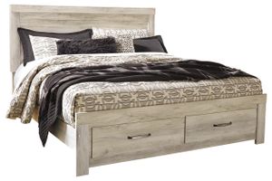 Signature Design by Ashley® Bellaby Whitewash King Panel Storage Bed
