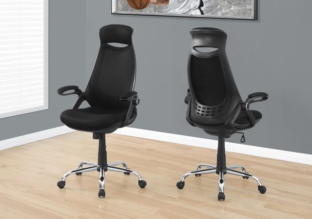 Chaise de bureau en tissu noir Monarch Specialties®