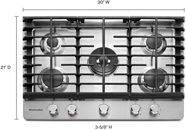 KitchenAid® 30'' Stainless Steel Gas Cooktop 2