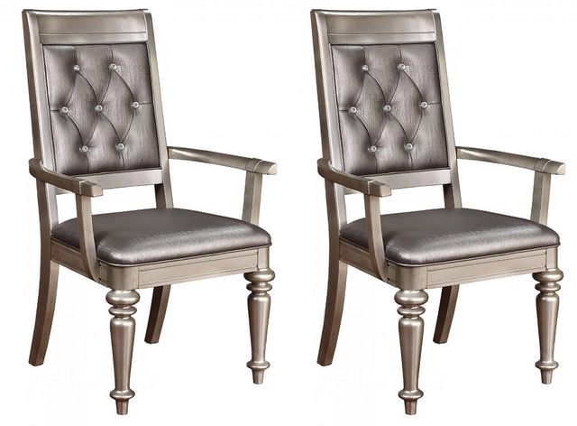 Coaster® Bling Game 2-Piece Metallic Platinum Arm Chairs-0