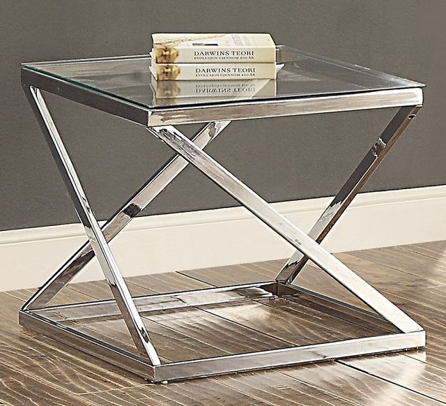 Crown Mark Chase 3 Piece Kit Silver Cocktail Table Base 2