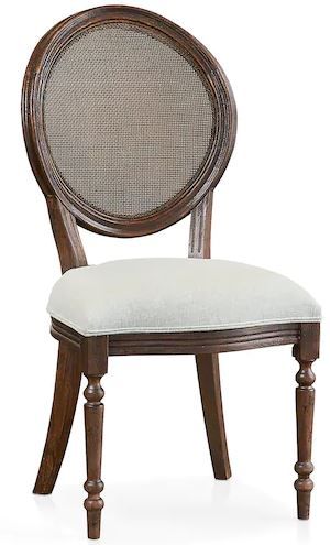Bassett® Furniture Avondale Stratford Brown and Tudor White Oval Back Side Chair