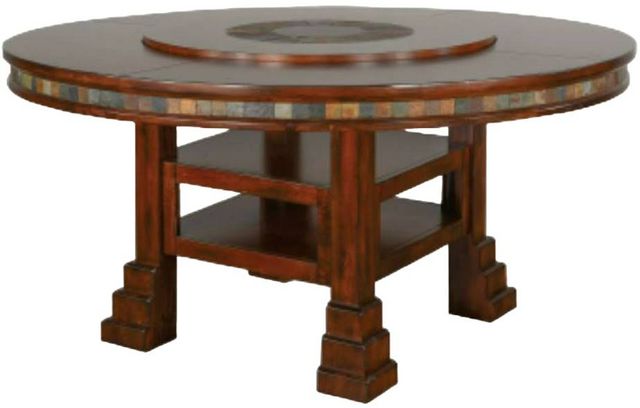 Sunny Designs™ Santa Fe Dark Chocolate Round Table with Lazy Susan ...