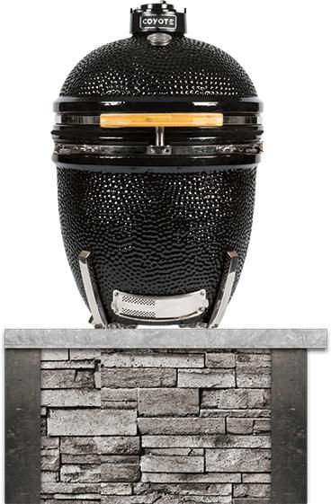 Coyote Outdoor Living 3 ft Stacked Stone Gray Kamado Stand 11