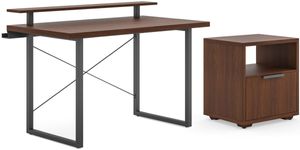 homestyles® Merge Brown Desk, Monitor Stand, and File Cabinet