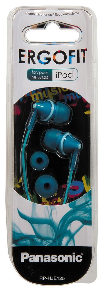 Panasonic® ErgoFit Turquoise In-Ear Earbud Headphones 1