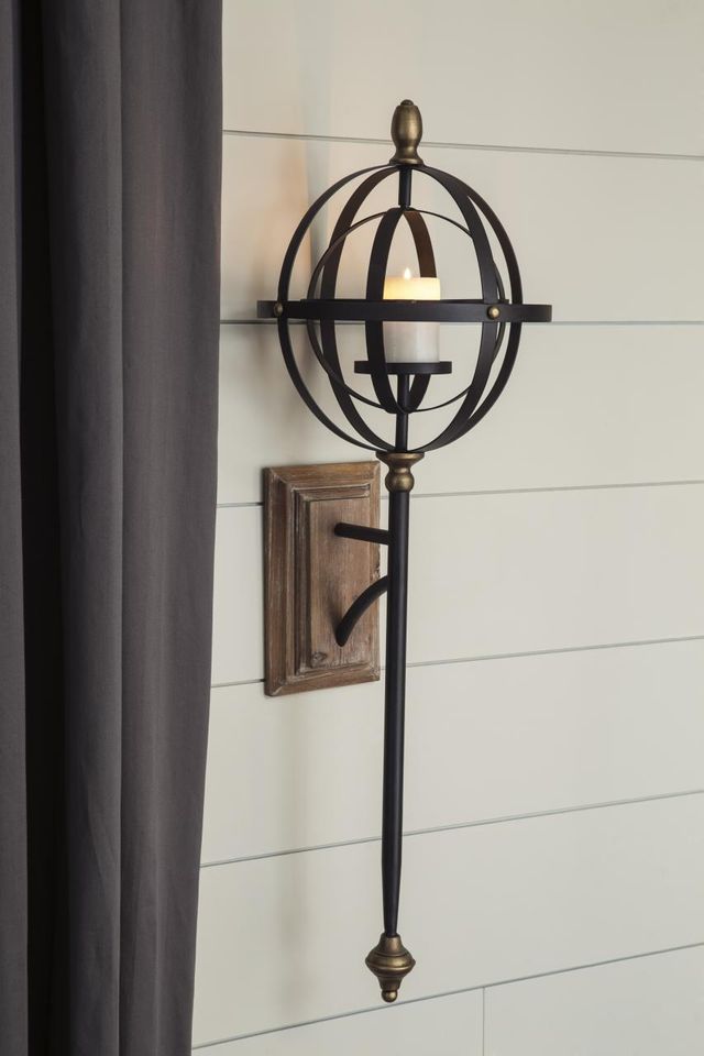 Signature Design by Ashley® Dina Black/Gold Wall Sconce 1