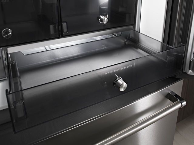 KitchenAid® 23.8 Cu. Ft. Black Stainless Steel with PrintShield™ Finish Counter Depth French Door Refrigerator 22