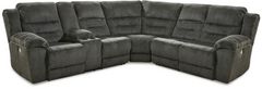Signature Design by Ashley® Nettington 3-Piece Smoke Left-Arm Facing Power Reclining Sectional with Console