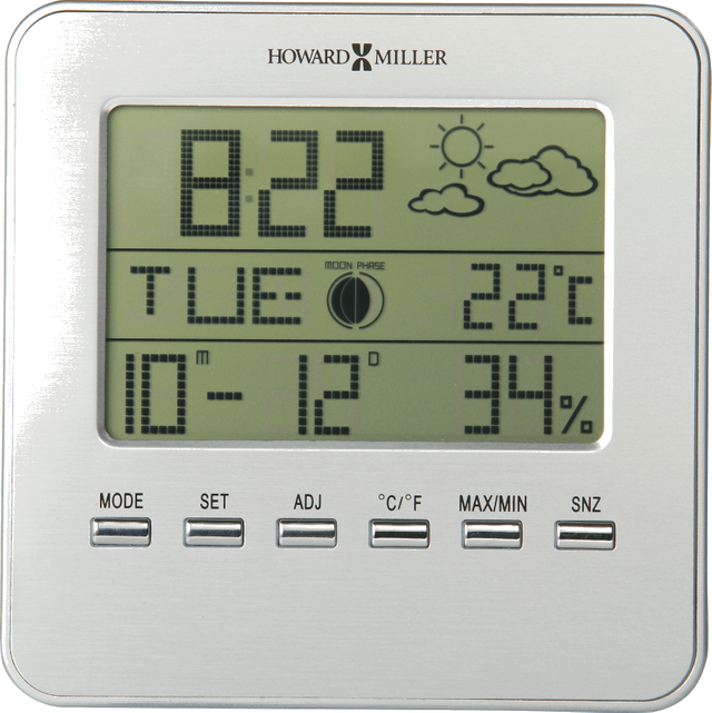 Howard Miller® Weather View LCD Weather Trend Alarm Clock