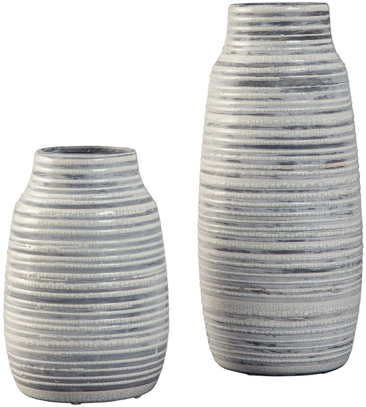 Signature Design by Ashley® Donaver Set of 2 Gray and White Vase