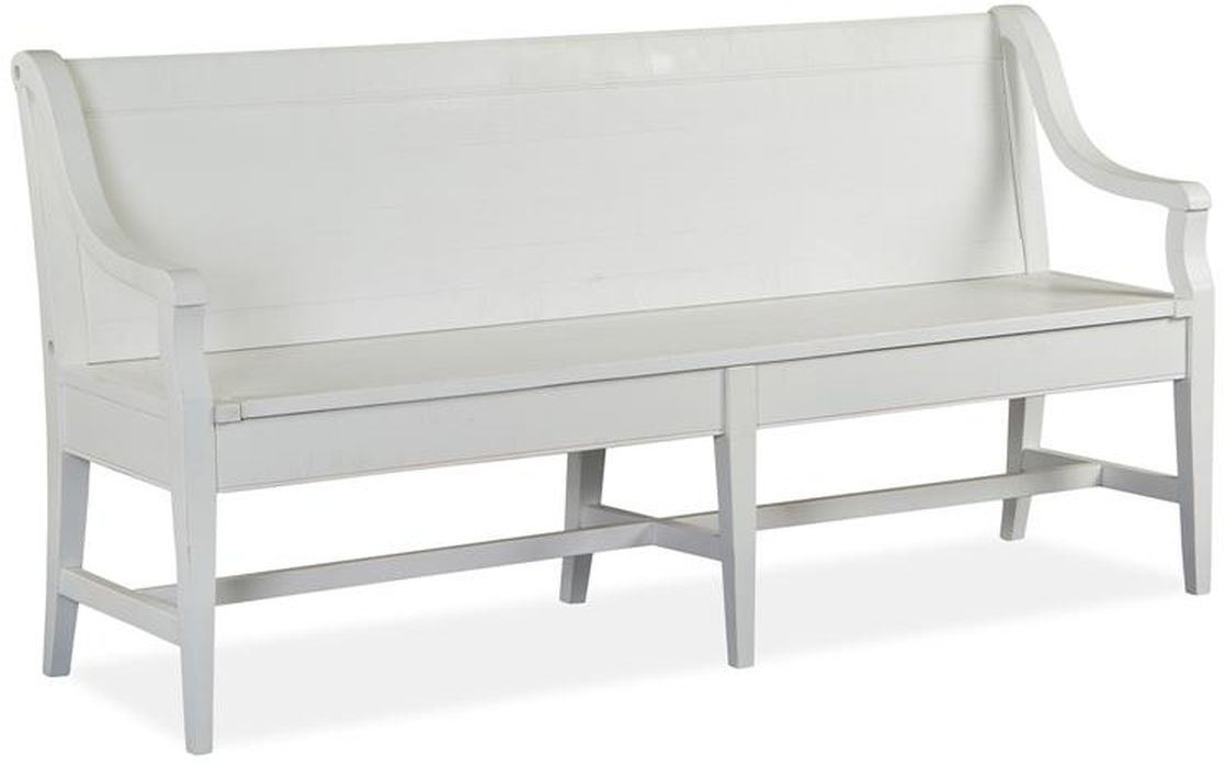 Magnussen Home® Heron Cove Chalk White Bench with Back