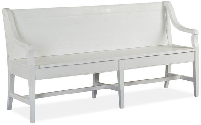Magnussen Home® Heron Cove Chalk White Bench with Back-0